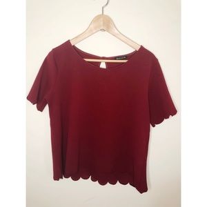 Francesca’s Peplum Short Sleeve Blouse